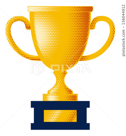 Retro Gold Trophy Cup Award Icon Illustration 136044912
