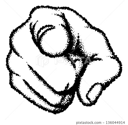 Pointing Finger Want Need You Hand Vintage Dots 136044914