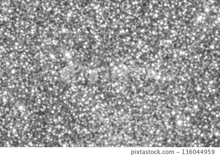 Sparkling silver background with glitter texture and tiny lights for festive design Sparkling silver background with glitter texture and tiny lights for festive design 136044959