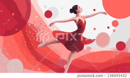 Figure skating dynamic multicolor graphic wallpaper or banner. Figure skating graphic art effect poster 136045432