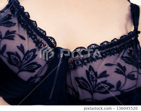 Woman big breast wearing bra Woman big breast wearing bra 136045520