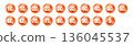 Sale icon set in 5% increments, 5% to 95% (red) 136045537