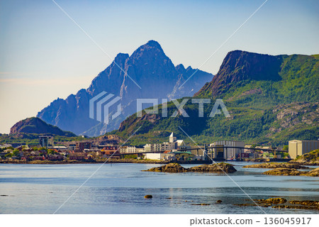 Lofoten landscape, town Svolvaer Lofoten landscape, town Svolvaer 136045917