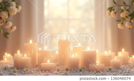 Stylish candle scenery 136046074