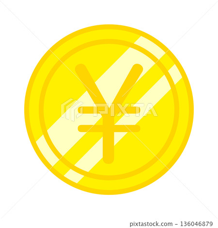 Illustration of a yen coin Illustration of a yen coin 136046879