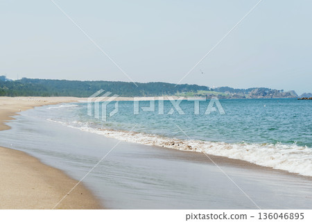 The dynamic cliffs of Sanriku Fukko National Park and the Pacific Ocean create a magnificent natural landscape at Tanesashi Coast The dynamic cliffs of Sanriku Fukko National Park and the Pacific Ocean create a magnificent natural landscape at Tanesashi Coast 136046895