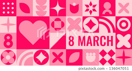 International Women Day Geometric Banner Design International Women Day Geometric Banner Design 136047051