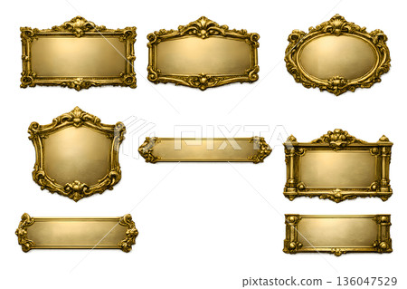 6種仿古金裝飾盤 136047529