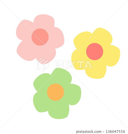 Colorful flower illustration set Colorful flower illustration set 136047558