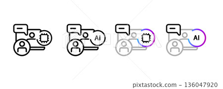 artificial intelligence chat and customer support icon set digital virtual assistant speech bubble smart automated customer service artificial intelligence chat and customer support icon set digital virtual assistant speech bubble smart automated customer service 136047920