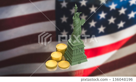 United States Freedom And Financial Growth Concept Background 3d render. 136048196