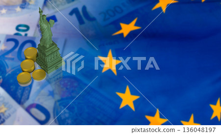 European Union Finance And International Economic Freedom Concept 3d render. 136048197