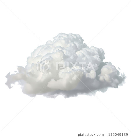 Clouds Float in the Sky Above a Clear Landscape During a Bright Afternoon 136049189