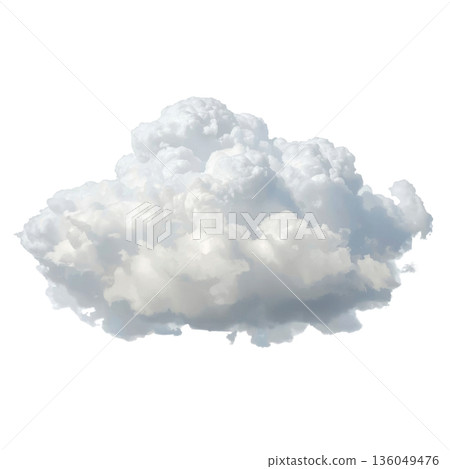 Clouds Float in the Sky Above a Clear Landscape During a Bright Afternoon 136049476