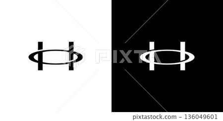 Modern and unique H hole logo design Modern and unique H hole logo design 136049601