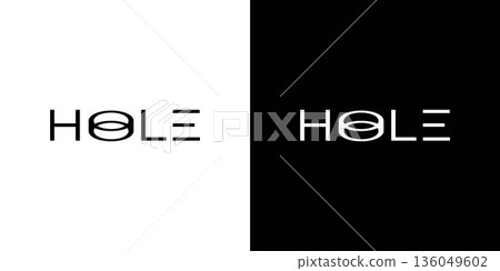Modern and unique hole logo design 136049602