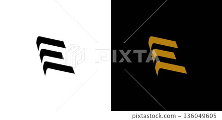 Modern and unique letter E initials logo design Modern and unique letter E initials logo design 136049605
