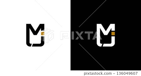 Modern and unique letter MJ initials logo design Modern and unique letter MJ initials logo design 136049607