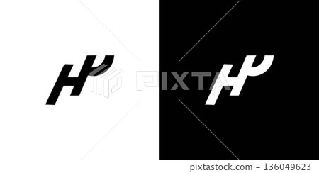 Simple and unique letter HP initials logo design 136049623