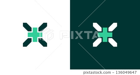 X logo design initials a combination of modern and professional health cross sign X logo design initials a combination of modern and professional health cross sign 136049647