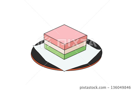 女兒節食用的菱形年糕插圖 136049846
