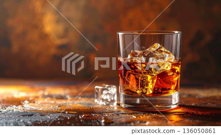 一張豪華威士忌酒杯的圖片 136050861
