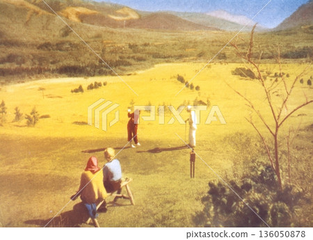 Old photo 1953-1954 Golf course in Sengokuhara Highlands, Hakone Old photo 1953-1954 Golf course in Sengokuhara Highlands, Hakone 136050878