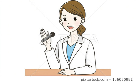 Illustration of a woman working as an announcer 136050991