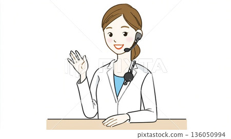 一位擔任播音員的女性的插圖 136050994