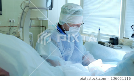 Russia Tomsk 05.07.2025: Innovative eye treatments, Cuttingedge environment for vision improvement surgeries, Highprecision eye correction surgeries utilizing advanced technology 136051116