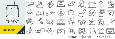 Threat Icon Set 136051559