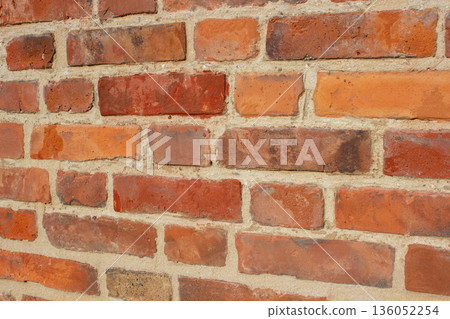 Old red brick wall texture background 136052254