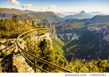 Mountain landscape, Verdon Gorge in France. 136052261