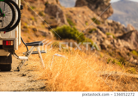 Camper car on nature 136052272