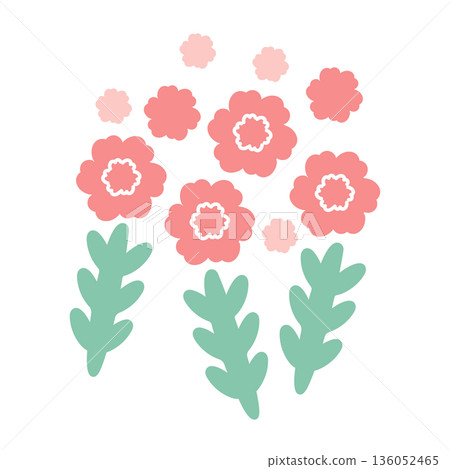 Pink spring flower illustration 136052465