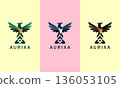 AURIXA Logo. Modern Phoenix Bird Emblem for Premium Brand Identity 136053105