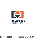 Modern Abstract Connection Logo. Professional Corporate Brand Identity 136053106