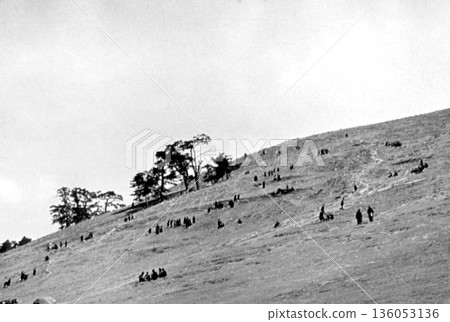 1958年的老照片，奈良公園若草山 136053136