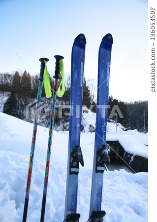 Skis and stock Skis and stock 136053507