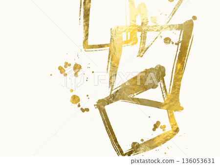 Golden Chinese Calligraphy on White Background Golden Chinese Calligraphy on White Background 136053631