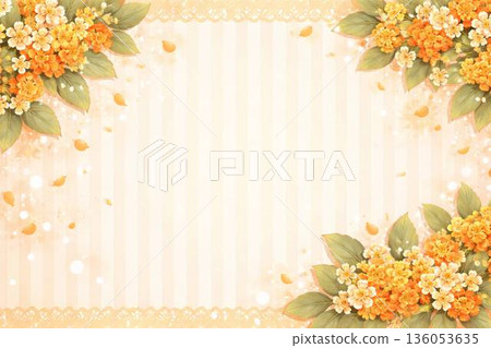 Cute Osmanthus striped horizontal background 136053635