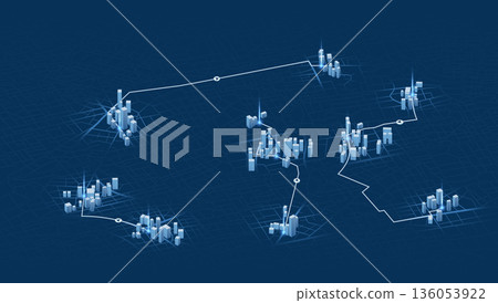 Online Gps tracking navigation journey on vehicle. 3d building on city map. Isometric view on map. Vector illustration. Online Gps tracking navigation journey on vehicle. 3d building on city map. Isometric view on map. Vector illustration. 136053922
