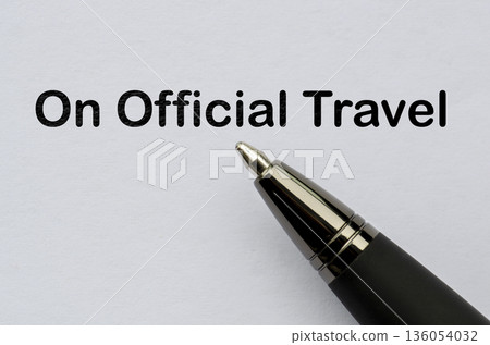 Out of office notification, on official travel. Away from work concept. 136054032