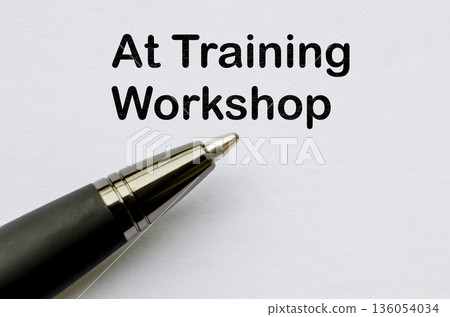 Out of office notification, At training workshop. Away from office concept. 136054034