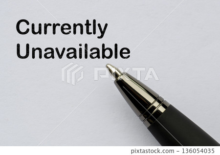 Out of office notification, currently unavailable. Off work concept. Out of office notification, currently unavailable. Off work concept. 136054035