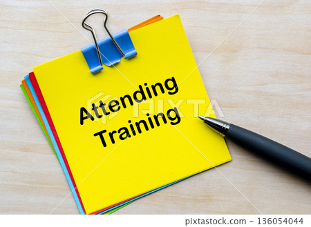 Out of office notification, attending training. Away from office concept. 136054044