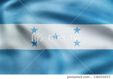 Honduras national flag with blue white stripes and five stars. 136054057