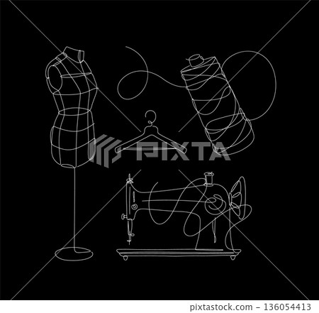 Tailor equipment set black 136054413