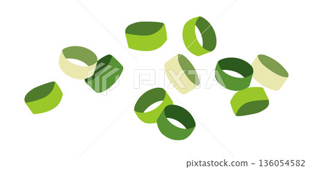 Chopped green onions for use in Japanese cuisine Chopped green onions for use in Japanese cuisine 136054582