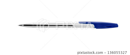 Pen ballpoint isolated on white. Transparent pen. Pen ballpoint isolated on white. Transparent pen. 136055327